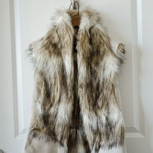 Zara faux fur suede vest